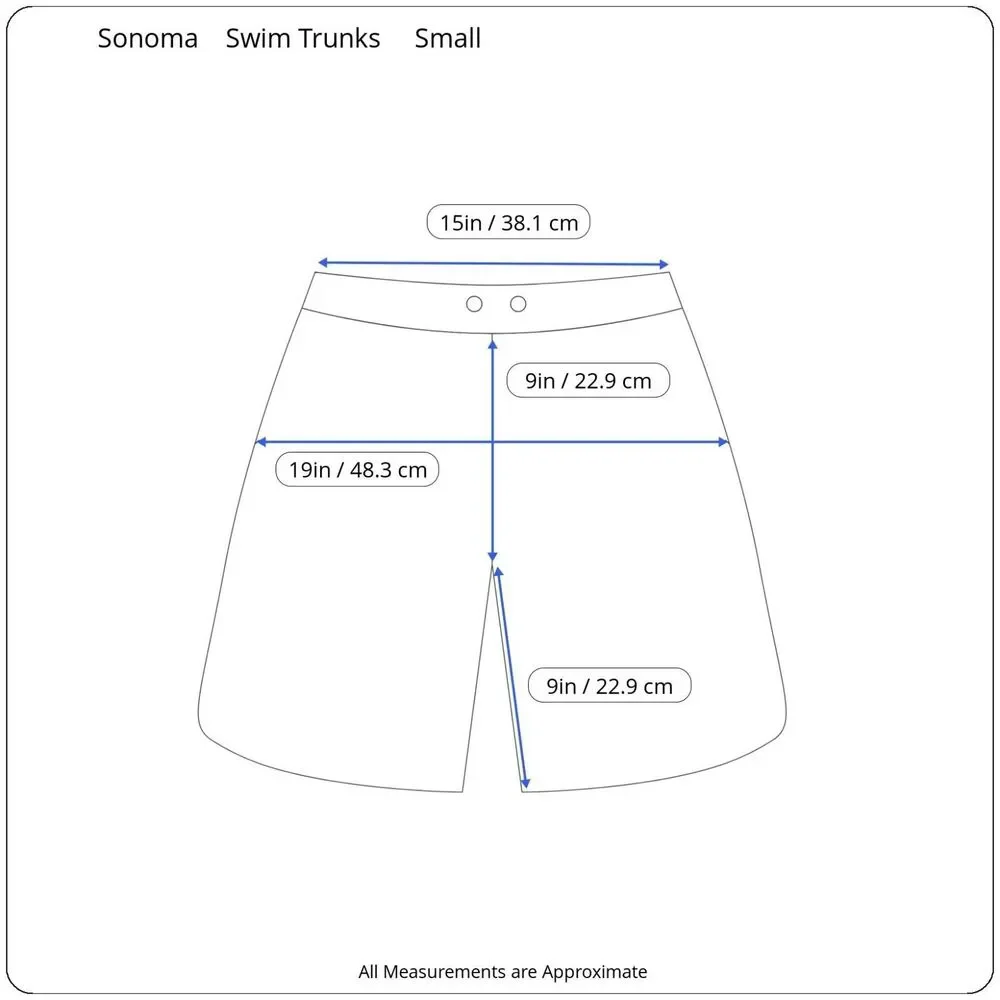 Sonoma Goods For Life Swim Board Shorts Men's Small Black Drawstring Waist Lined